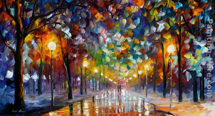 FIRST SNOW painting - Leonid Afremov FIRST SNOW art painting